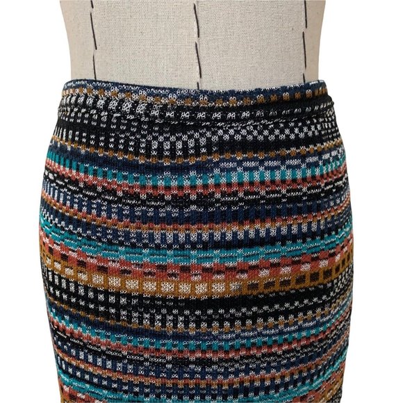 Vintage 80s Missoni Orange Label Knit Stripe Chevron Wrap Skirt sz 40 Small - Picture 2 of 12